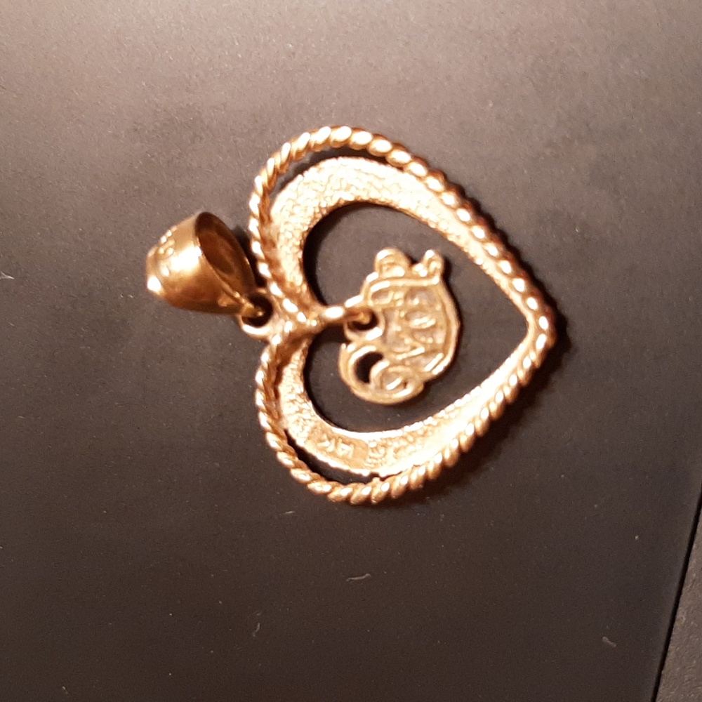 14K Gold Heart with Love - Picture 2 of 5